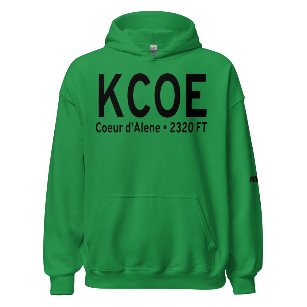 Coeur D'Alene - Pappy Boyington Field (KCOE) ICAO Hoodie Sweatshirt 