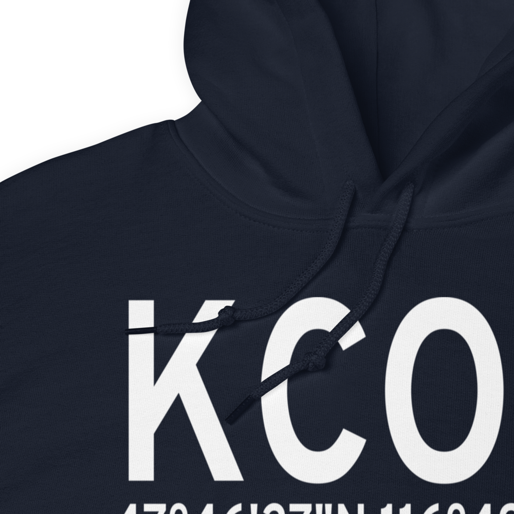 Coeur D'Alene - Pappy Boyington Field (KCOE) ICAO Hoodie Sweatshirt 