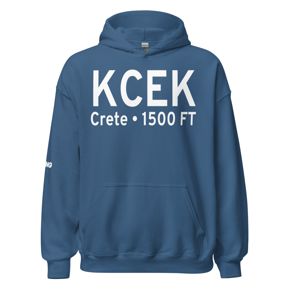 Crete Municipal Airport (KCEK) ICAO Hoodie Sweatshirt 
