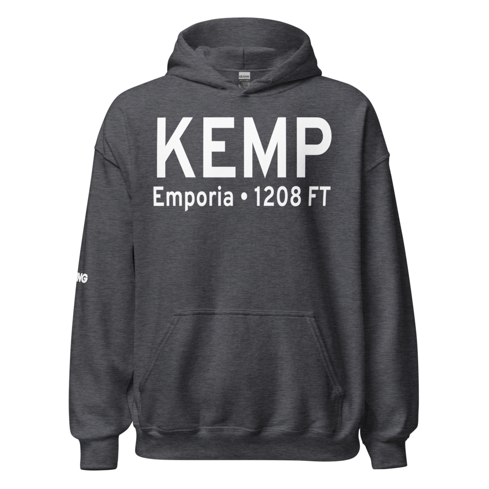 Emporia Municipal Airport (KEMP) ICAO Hoodie Sweatshirt 