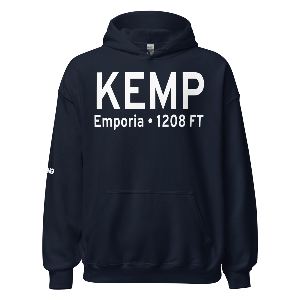 Emporia Municipal Airport (KEMP) ICAO Hoodie Sweatshirt 