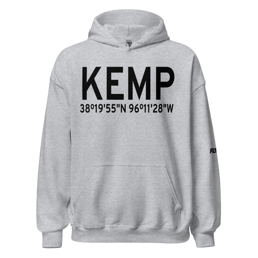 Emporia Municipal Airport (KEMP) ICAO Hoodie Sweatshirt 
