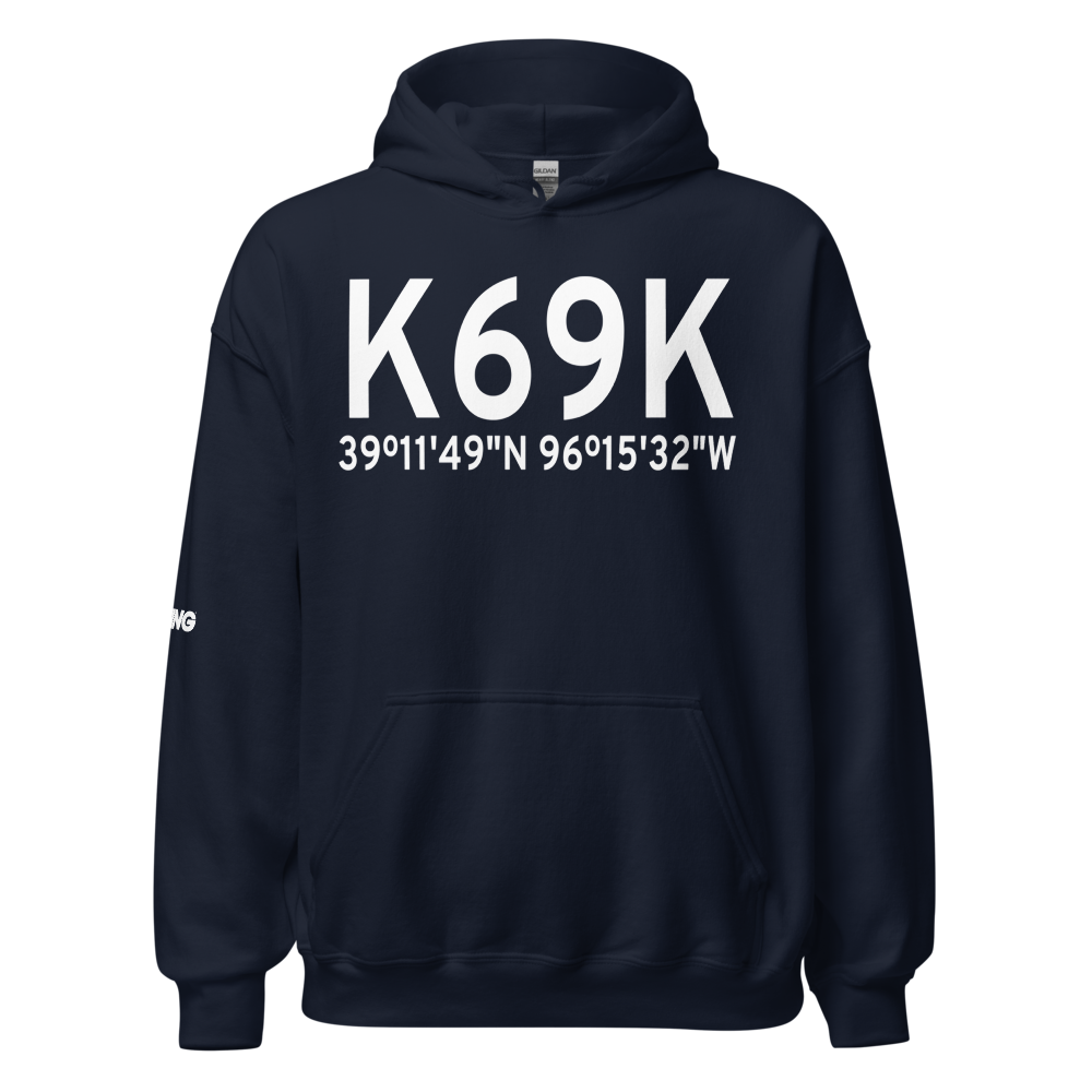 Wamego Municipal Airport (K69K) ICAO Hoodie Sweatshirt 