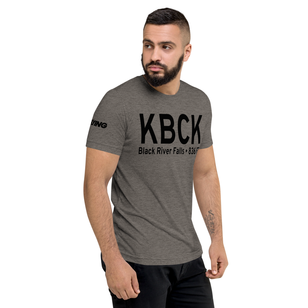 Black River Falls Area Airport (KBCK) ICAO Tri-blend T-Shirt 
