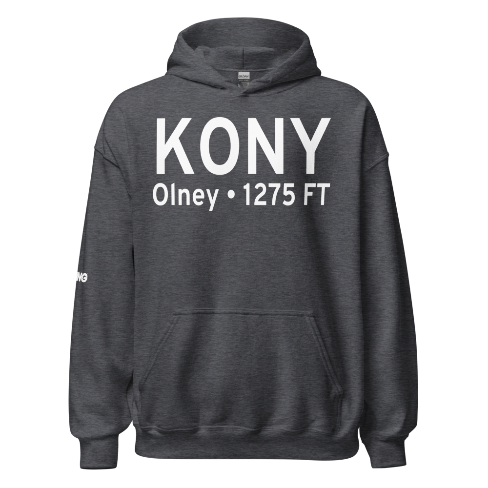 Olney Municipal Airport (KONY) ICAO Hoodie Sweatshirt 