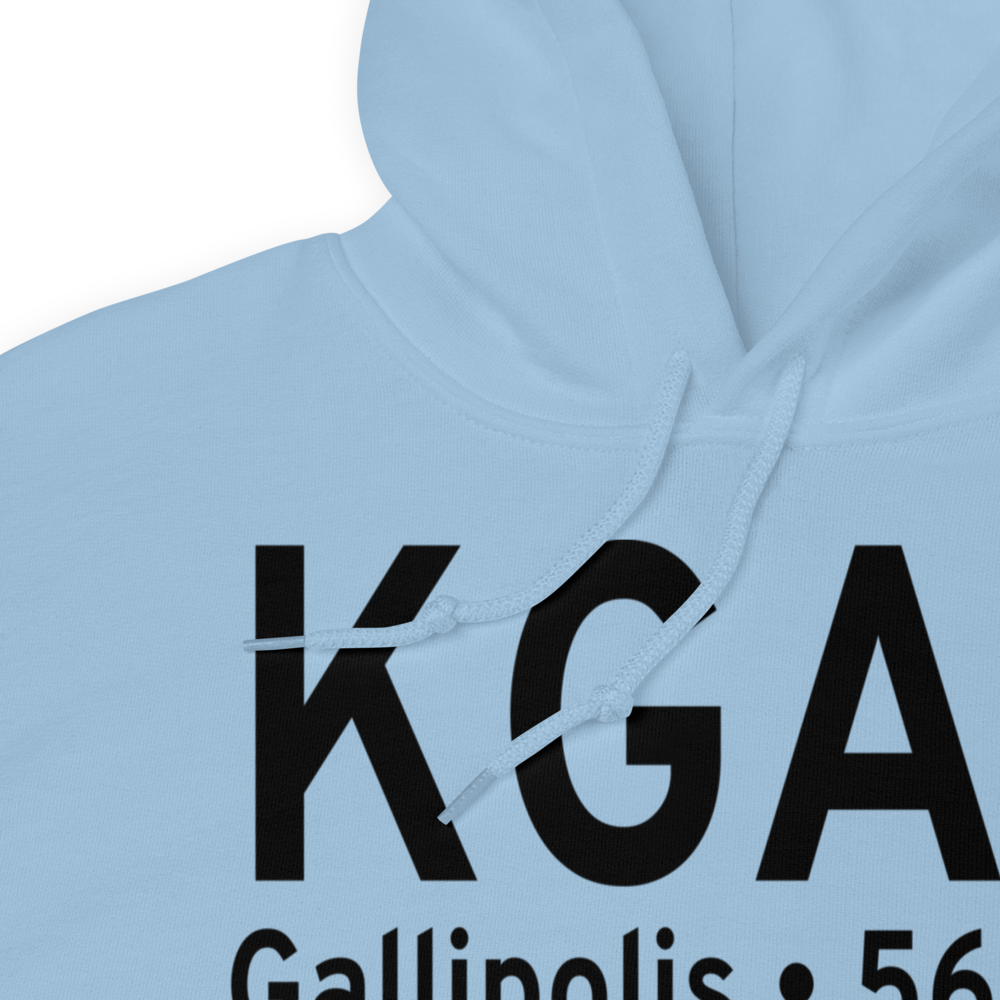 Gallia Meigs Regional Airport (KGAS) ICAO Hoodie Sweatshirt 
