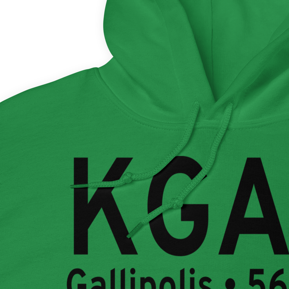 Gallia Meigs Regional Airport (KGAS) ICAO Hoodie Sweatshirt 