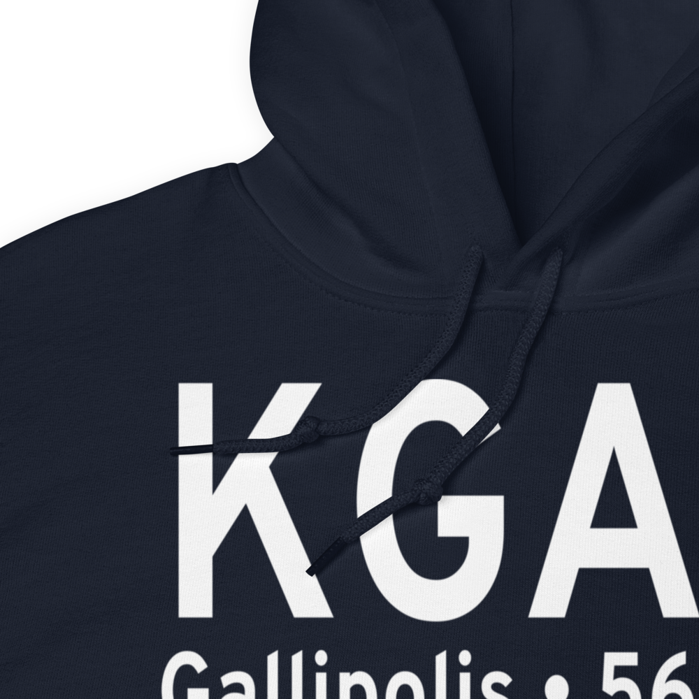 Gallia Meigs Regional Airport (KGAS) ICAO Hoodie Sweatshirt 