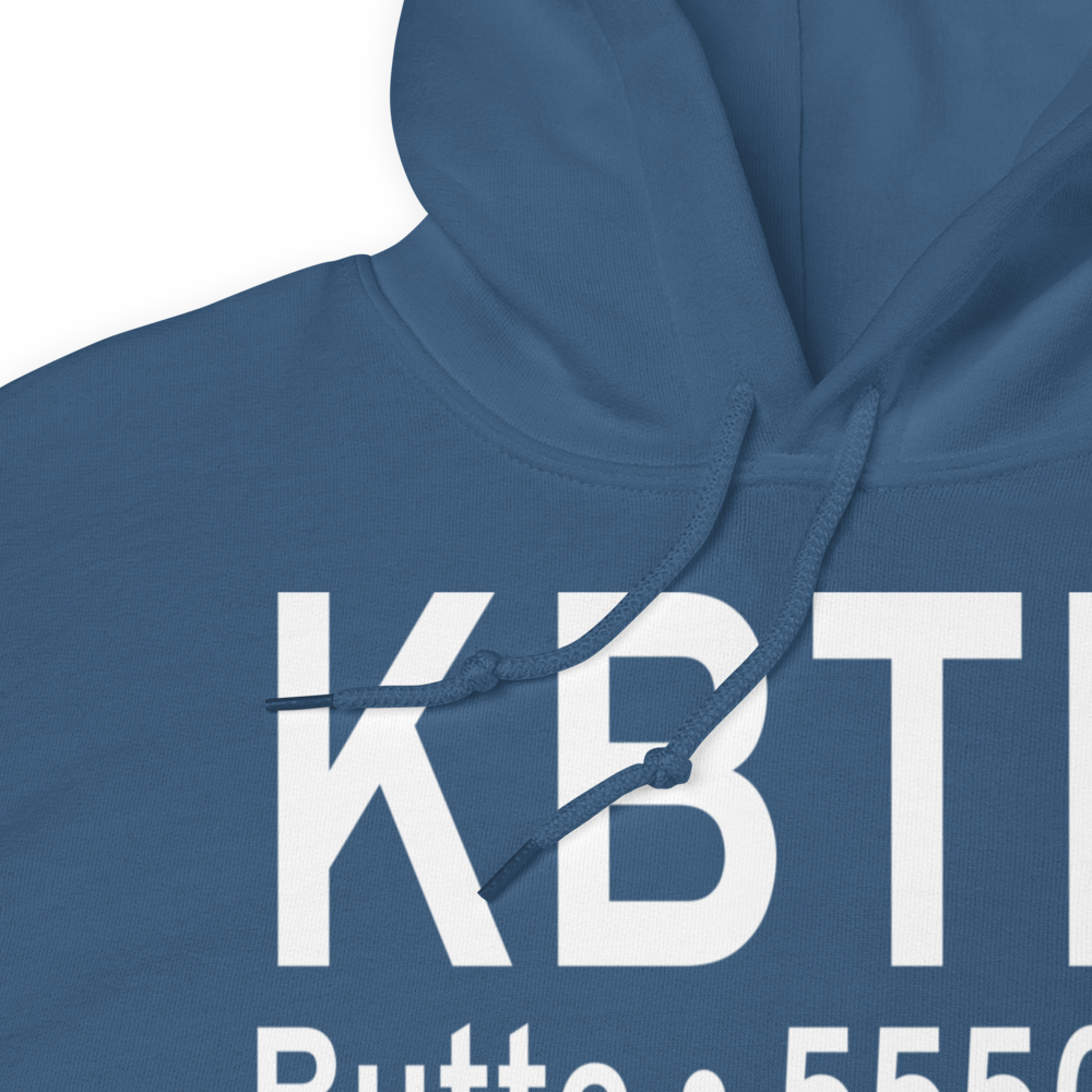 Bert Mooney Airport (KBTM) ICAO Hoodie Sweatshirt 