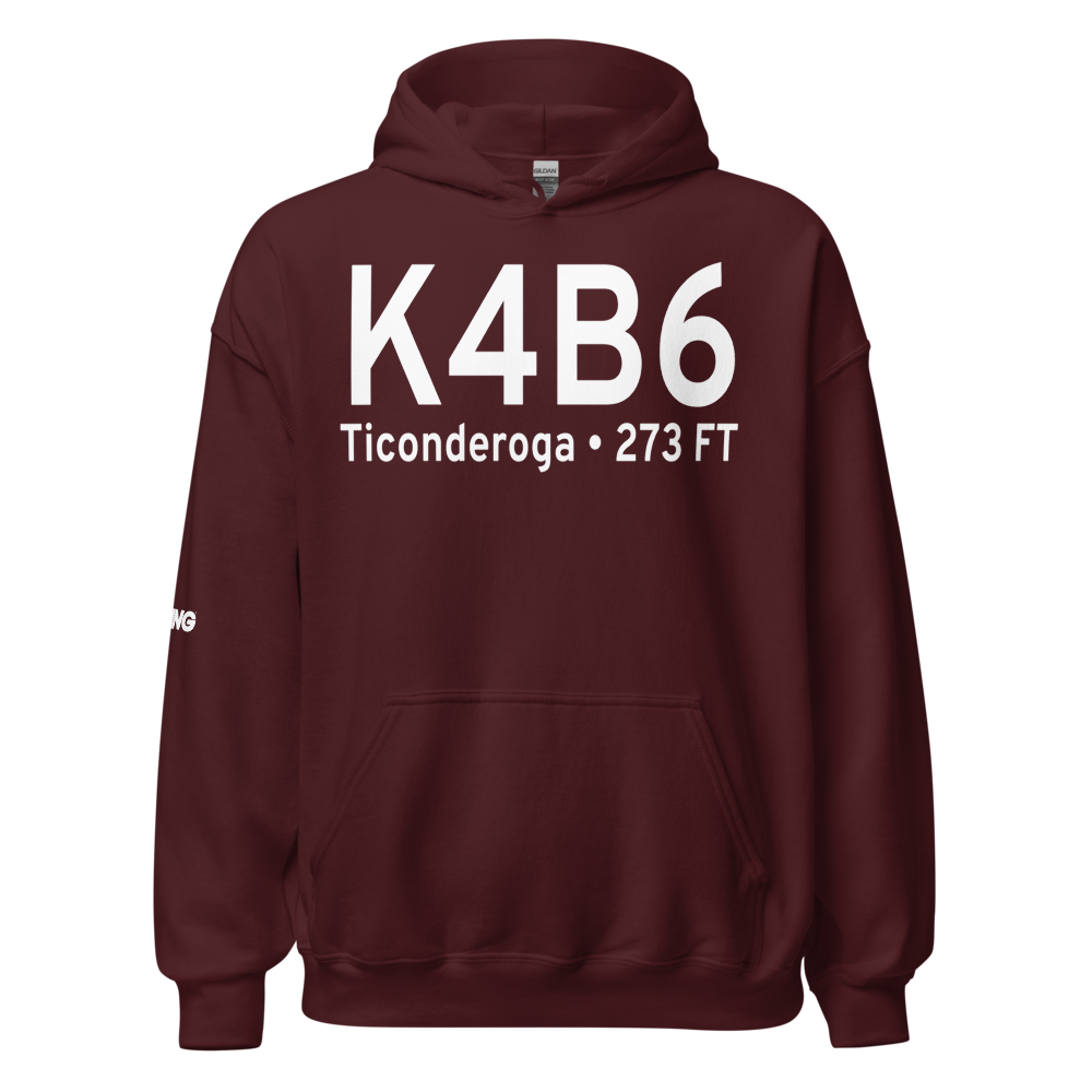 Ticonderoga Municipal Airport (K4B6) ICAO Hoodie Sweatshirt 