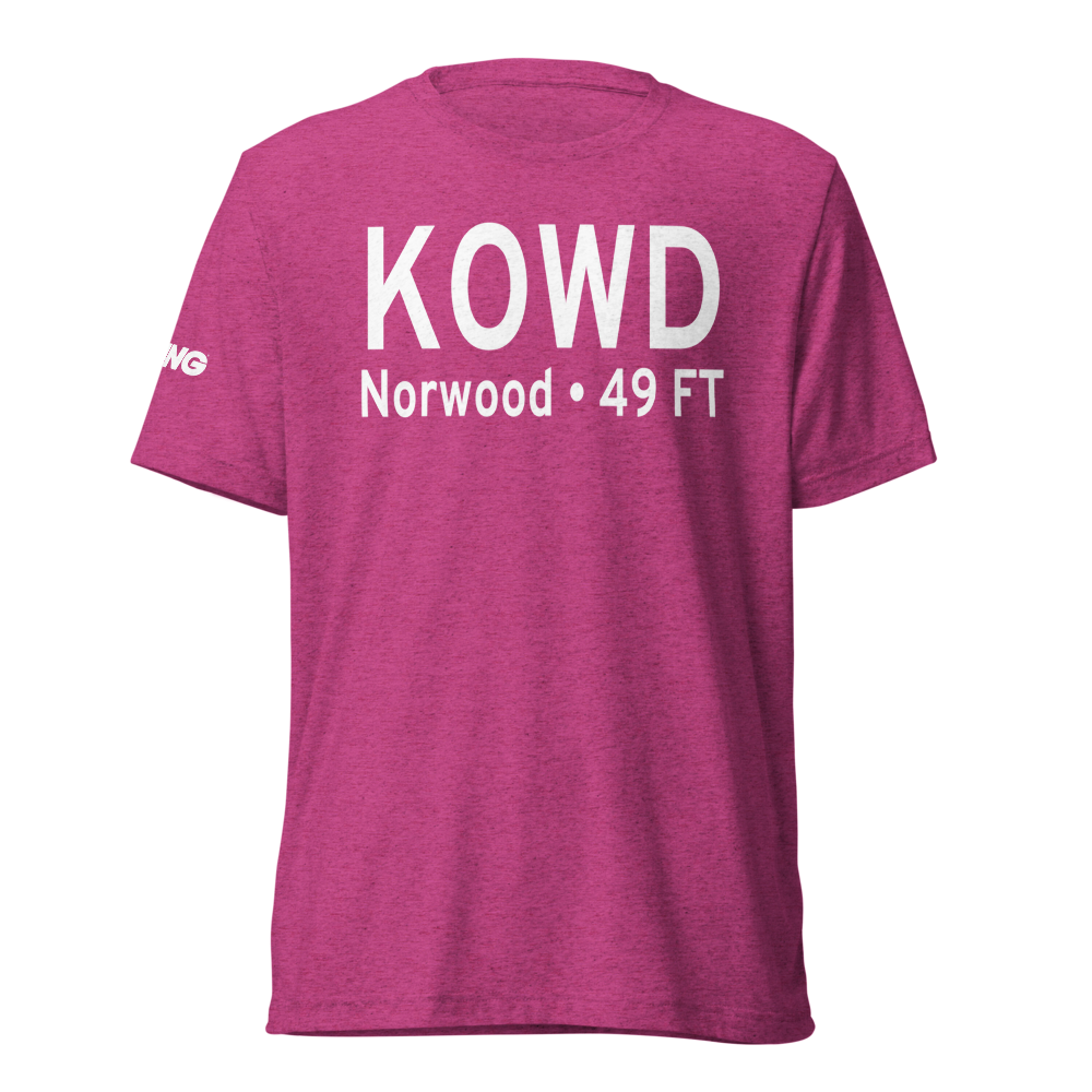 Norwood Memorial Airport (KOWD) ICAO Tri-blend T-Shirt 