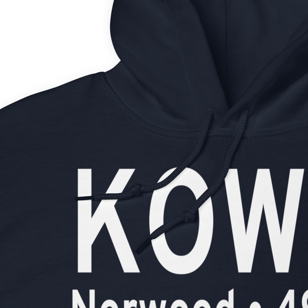 Norwood Memorial Airport (KOWD) ICAO Hoodie Sweatshirt 