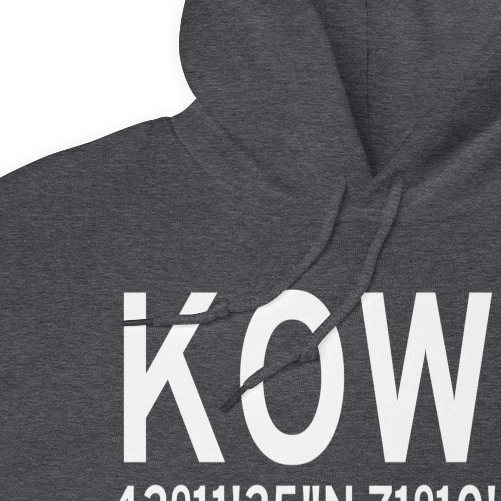 Norwood Memorial Airport (KOWD) ICAO Hoodie Sweatshirt 