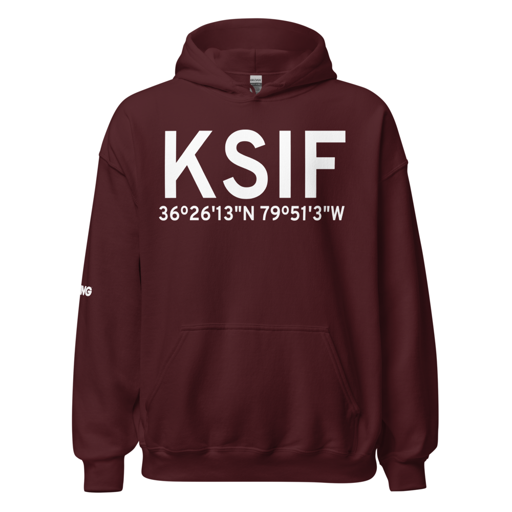 Rockingham County NC Shiloh Airport (KSIF) ICAO Hoodie Sweatshirt 