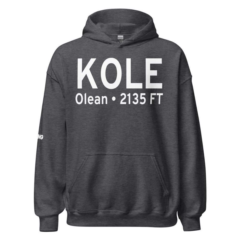 Cattaraugus County-Olean Airport (KOLE) ICAO Hoodie Sweatshirt 
