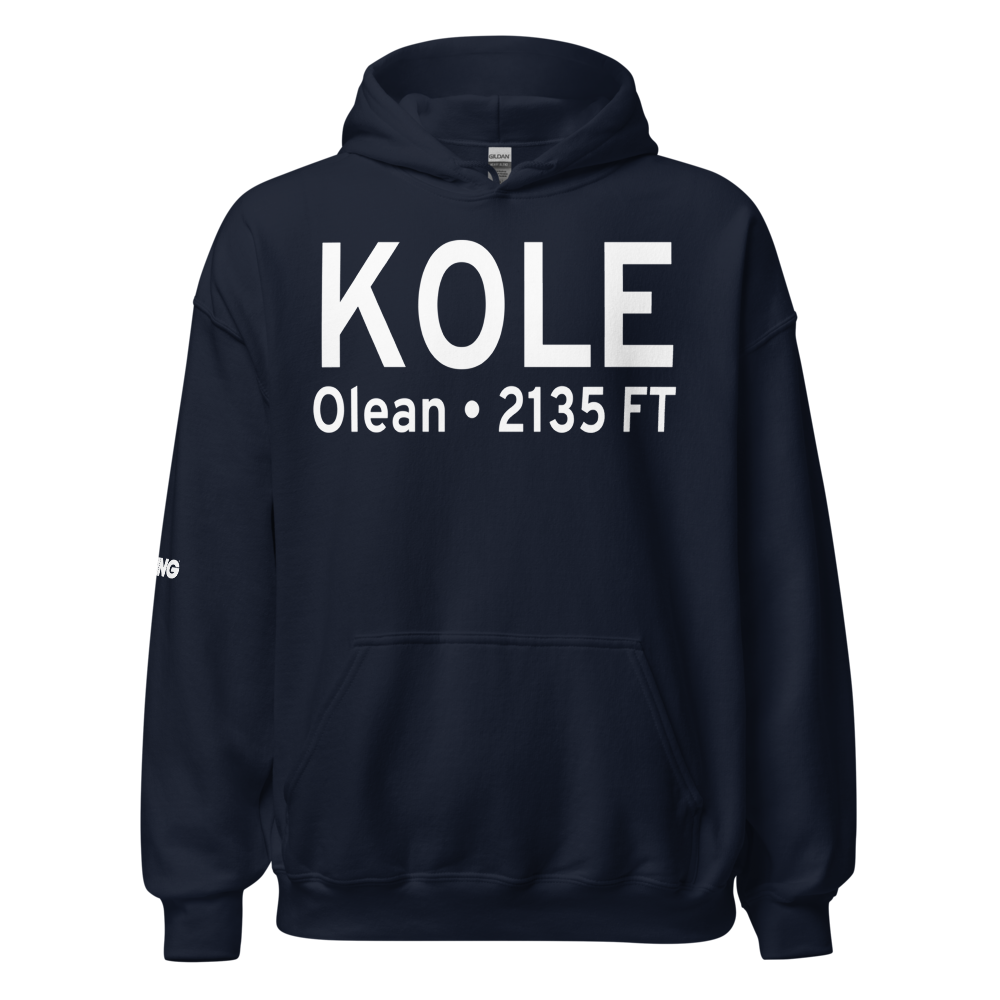 Cattaraugus County-Olean Airport (KOLE) ICAO Hoodie Sweatshirt 