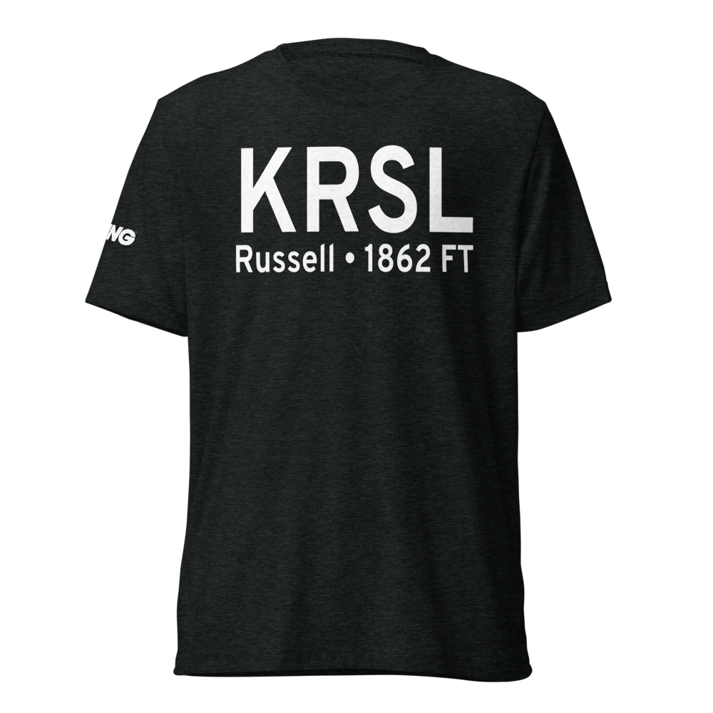 Russell Municipal Airport (KRSL) ICAO Tri-blend T-Shirt 