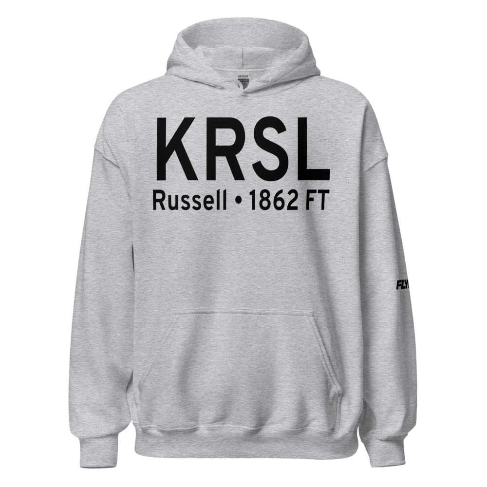 Russell Municipal Airport (KRSL) ICAO Hoodie Sweatshirt 
