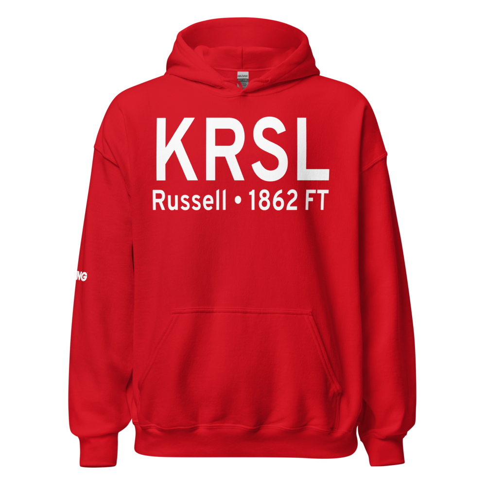 Russell Municipal Airport (KRSL) ICAO Hoodie Sweatshirt 