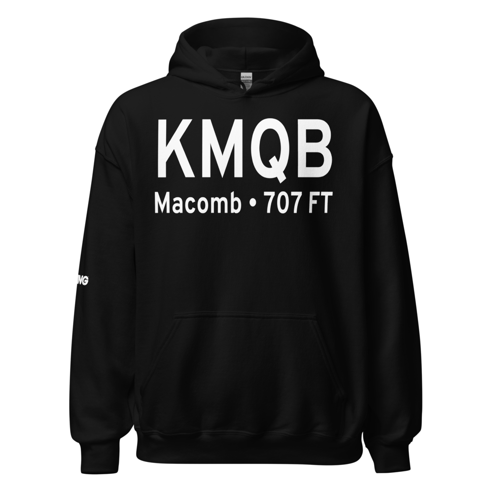 Macomb Municipal Airport (KMQB) ICAO Hoodie Sweatshirt 