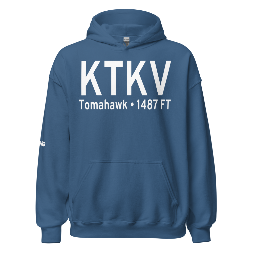 Tomahawk Regional Airport (KTKV) ICAO Hoodie Sweatshirt 