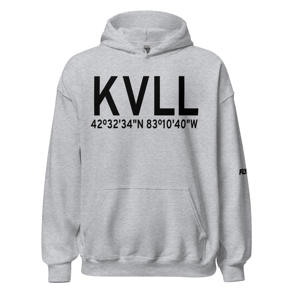 Oakland Troy Airport (KVLL) ICAO Hoodie Sweatshirt 