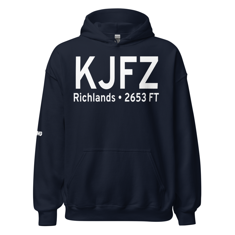 Tazewell County Airport (KJFZ) ICAO Hoodie Sweatshirt 