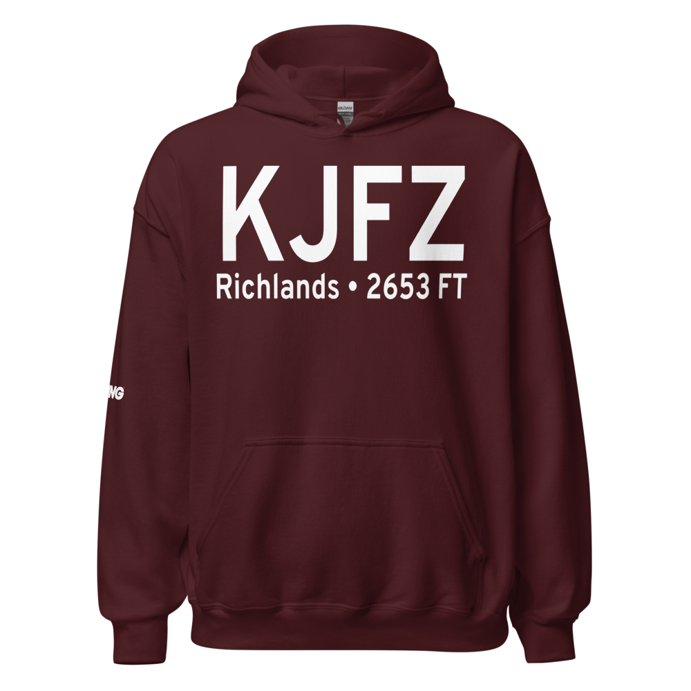 Tazewell County Airport (KJFZ) ICAO Hoodie Sweatshirt 