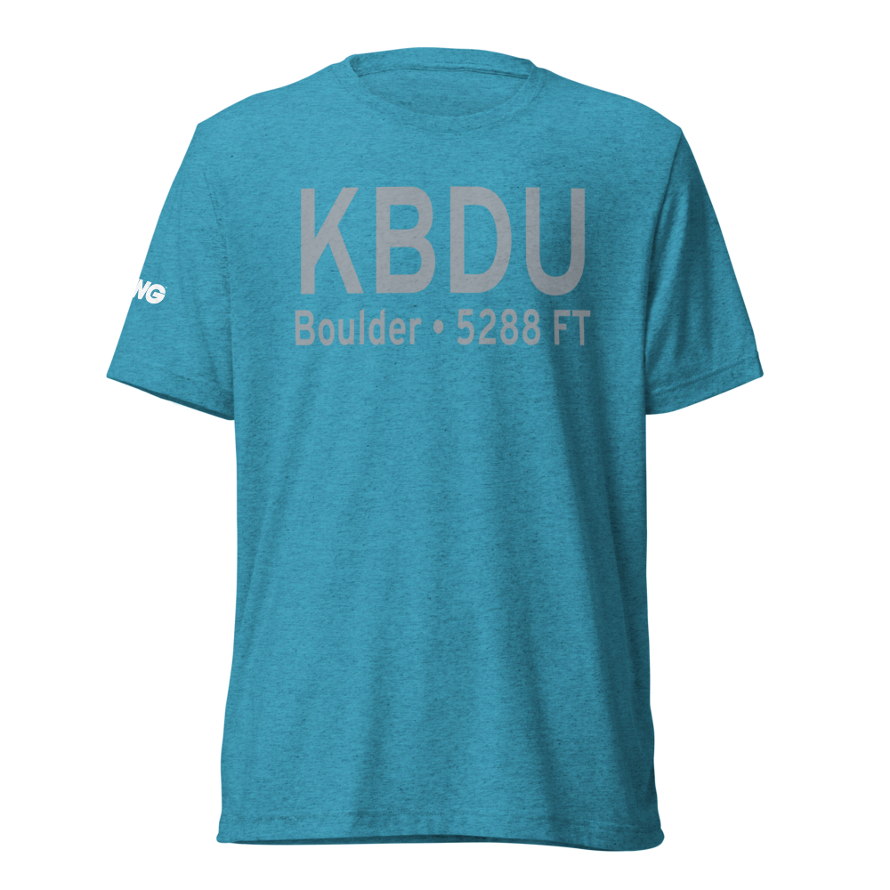 Boulder Municipal Airport (KBDU) ICAO Tri-blend T-Shirt 