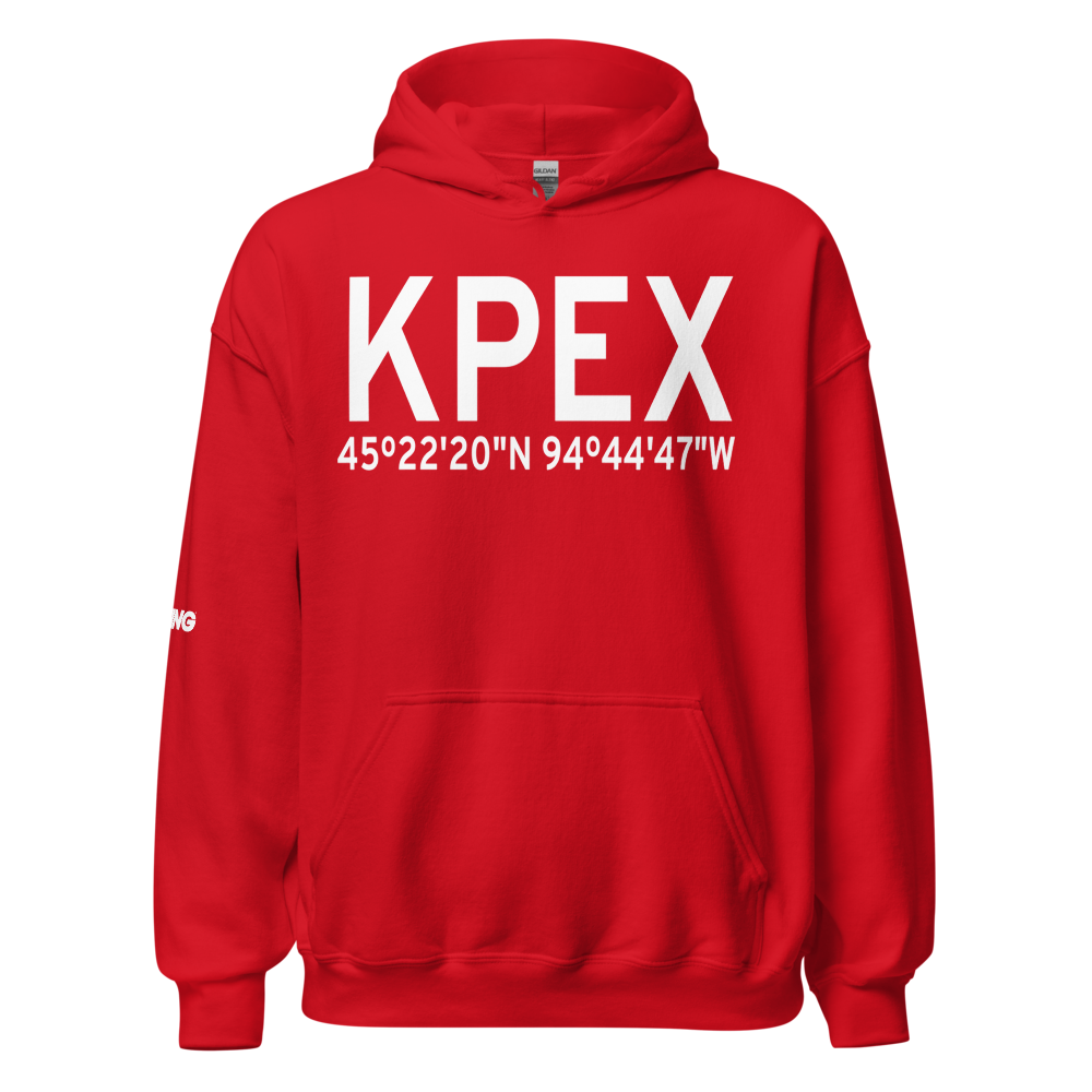 Paynesville Municipal Airport (KPEX) ICAO Hoodie Sweatshirt 