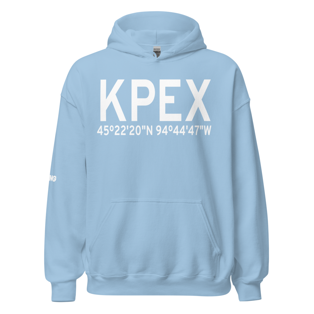 Paynesville Municipal Airport (KPEX) ICAO Hoodie Sweatshirt 