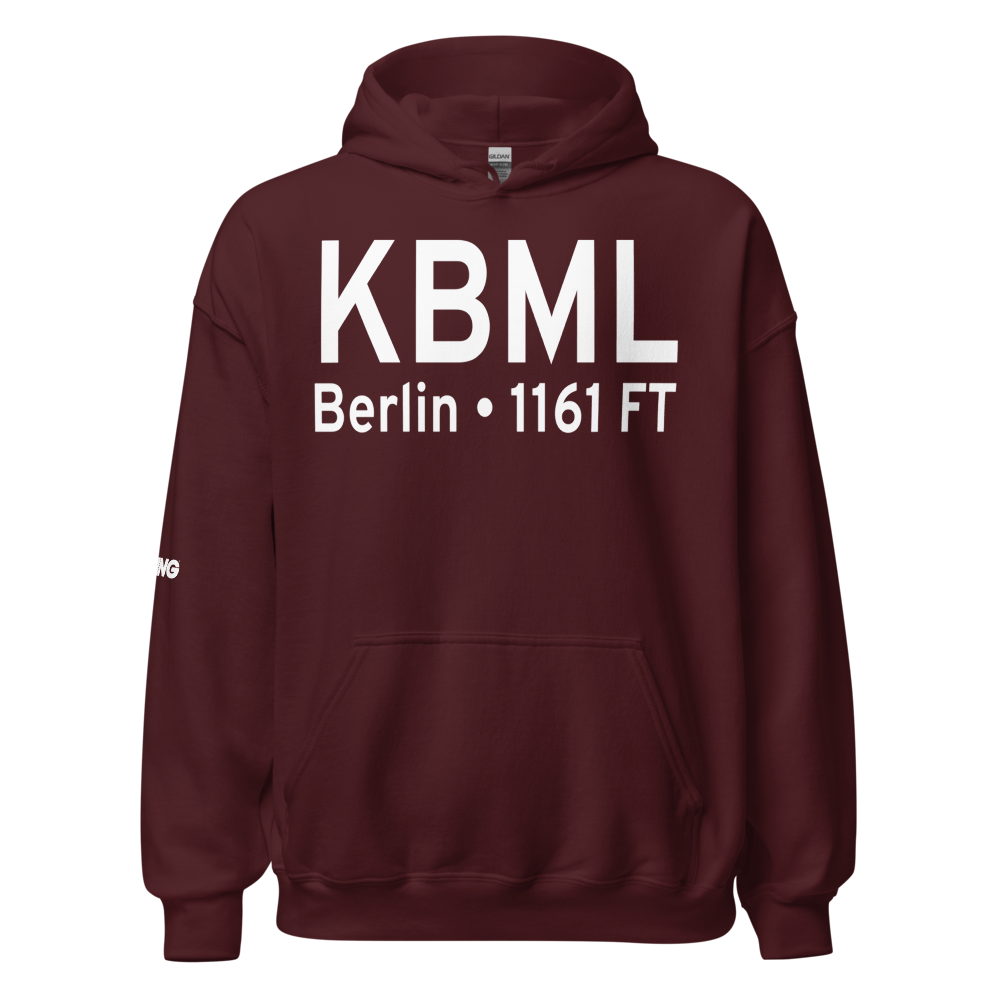 Berlin Regional Airport (KBML) ICAO Hoodie Sweatshirt 