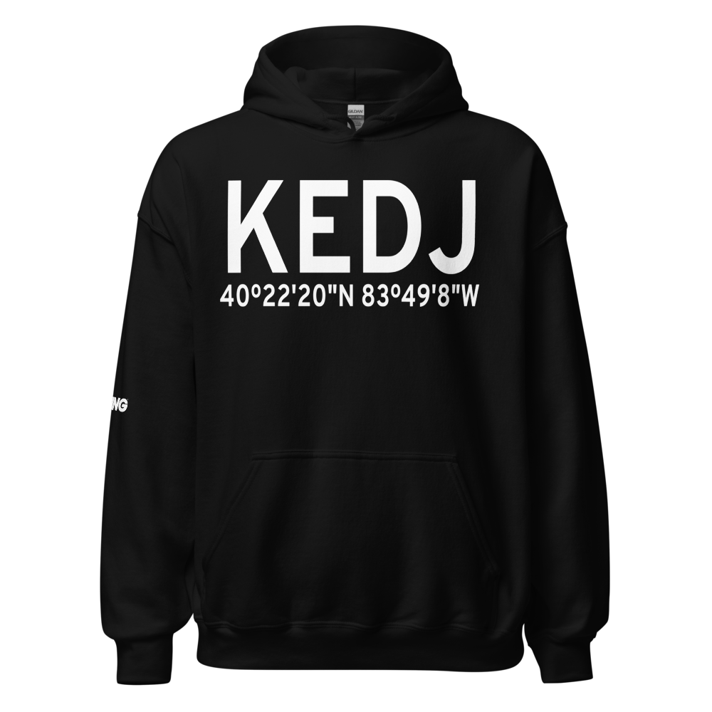 Bellefontaine Regional Airport (KEDJ) ICAO Hoodie Sweatshirt 