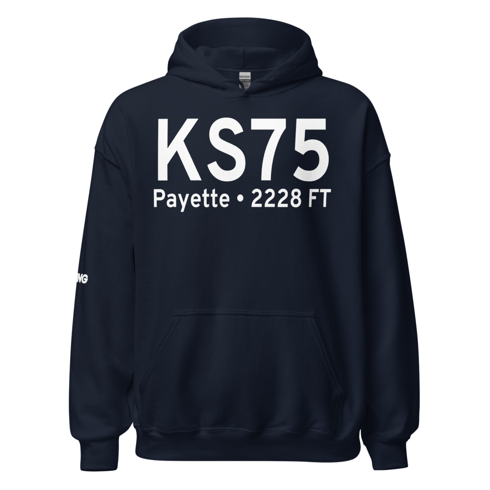 Payette Municipal Airport (KS75) ICAO Hoodie Sweatshirt 