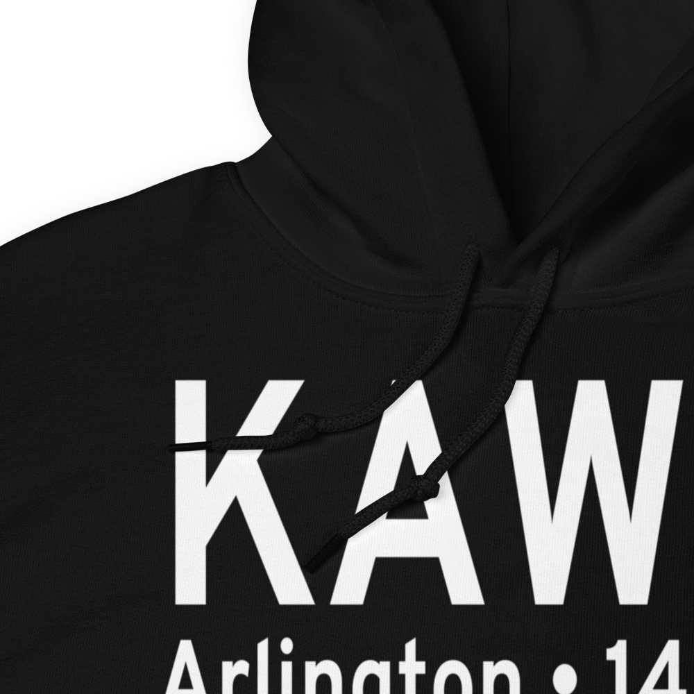 Arlington Municipal Airport (KAWO) ICAO Hoodie Sweatshirt 