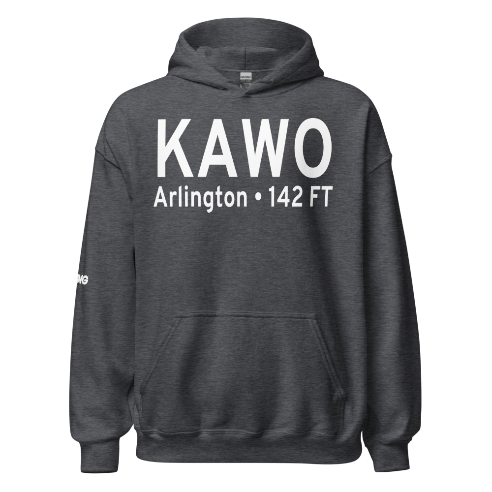 Arlington Municipal Airport (KAWO) ICAO Hoodie Sweatshirt 