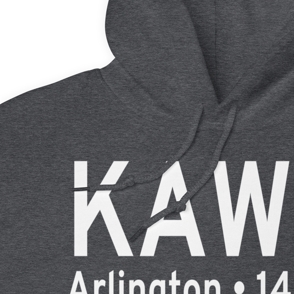 Arlington Municipal Airport (KAWO) ICAO Hoodie Sweatshirt 