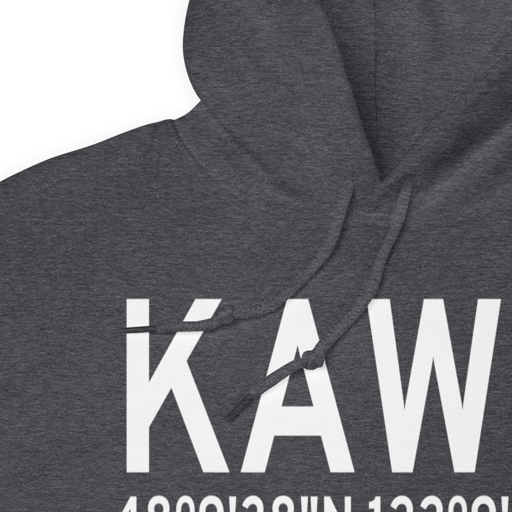 Arlington Municipal Airport (KAWO) ICAO Hoodie Sweatshirt 