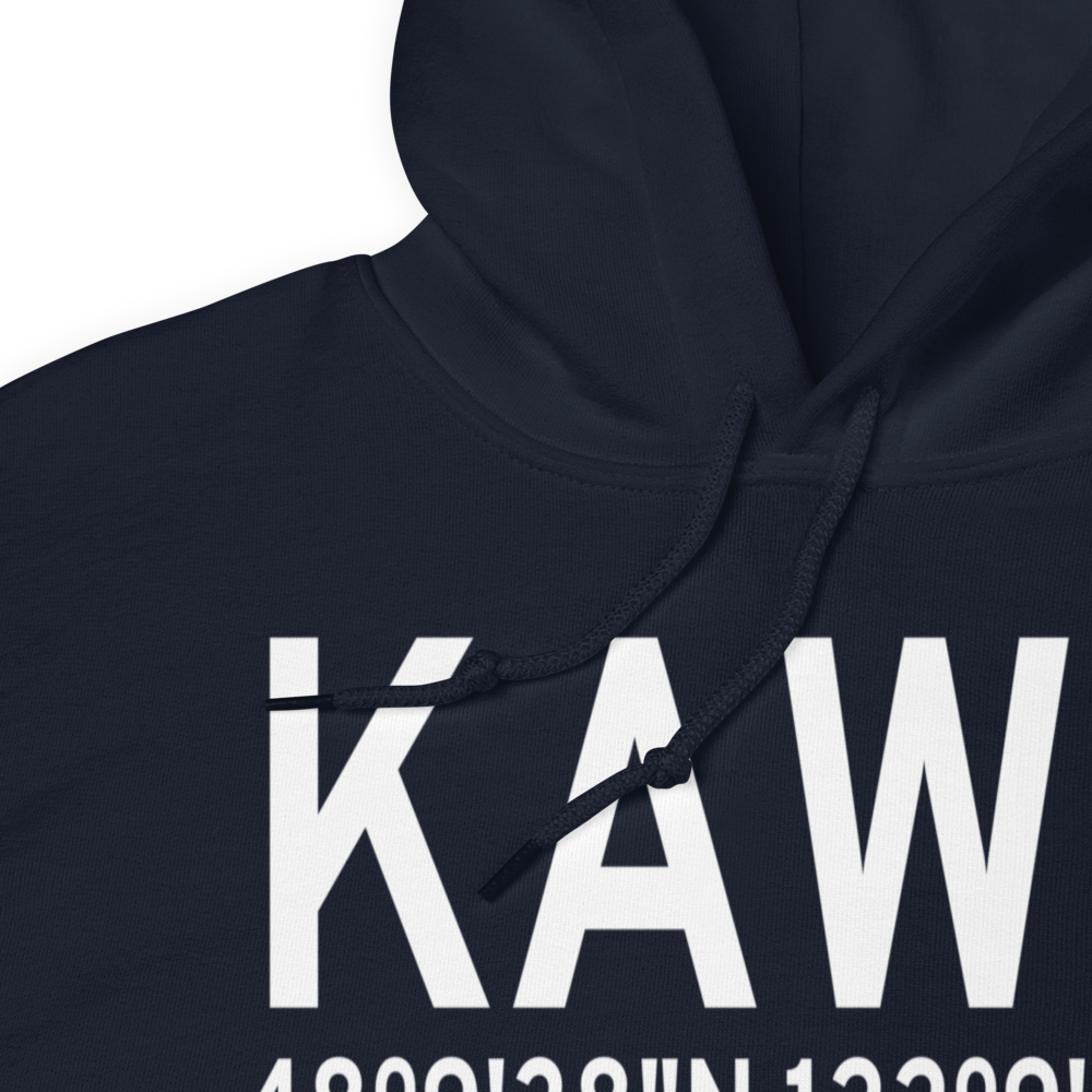 Arlington Municipal Airport (KAWO) ICAO Hoodie Sweatshirt 