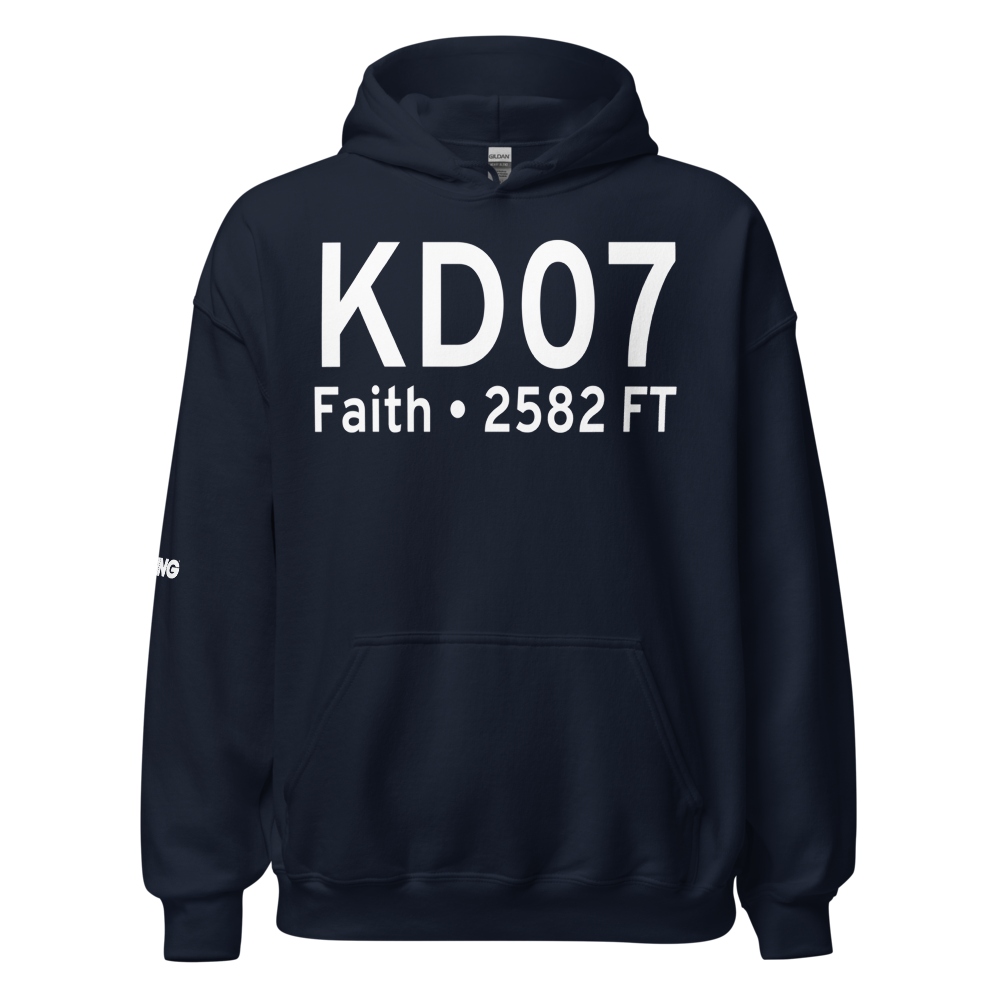 Faith Municipal Airport (KD07) ICAO Hoodie Sweatshirt 