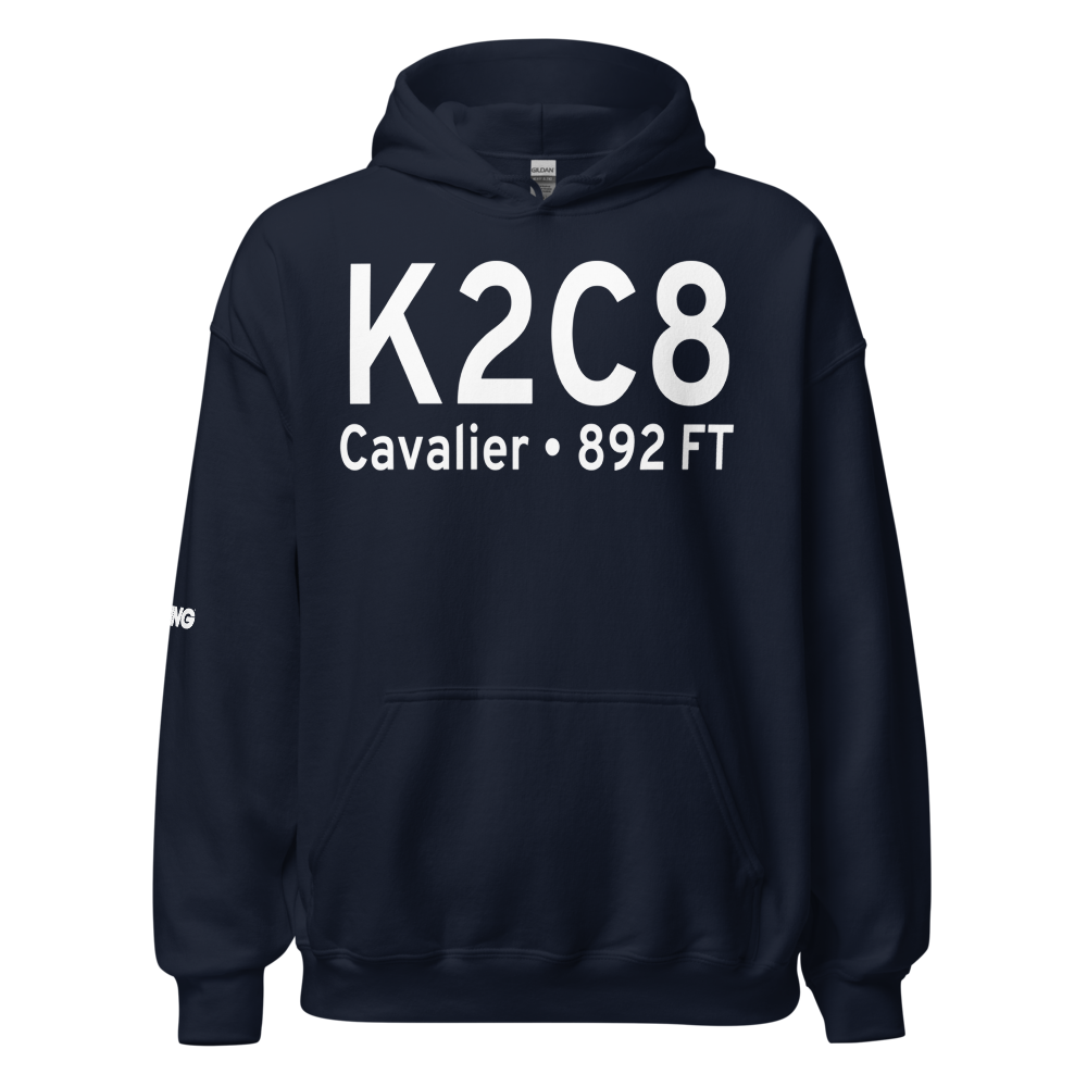 Cavalier Municipal Airport (K2C8) ICAO Hoodie Sweatshirt 
