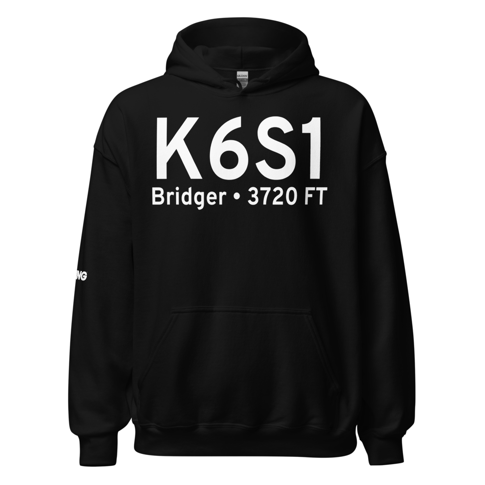 Bridger Municipal Airport (K6S1) ICAO Hoodie Sweatshirt 