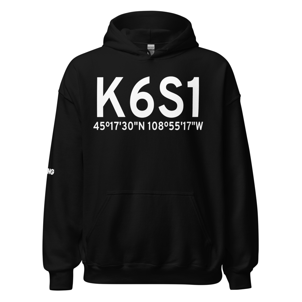 Bridger Municipal Airport (K6S1) ICAO Hoodie Sweatshirt 