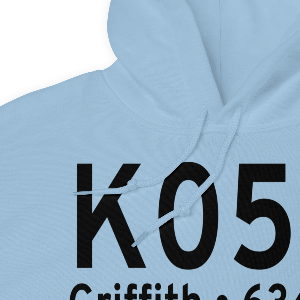 Griffith-Merrillville Airport (K05C) ICAO Hoodie Sweatshirt 
