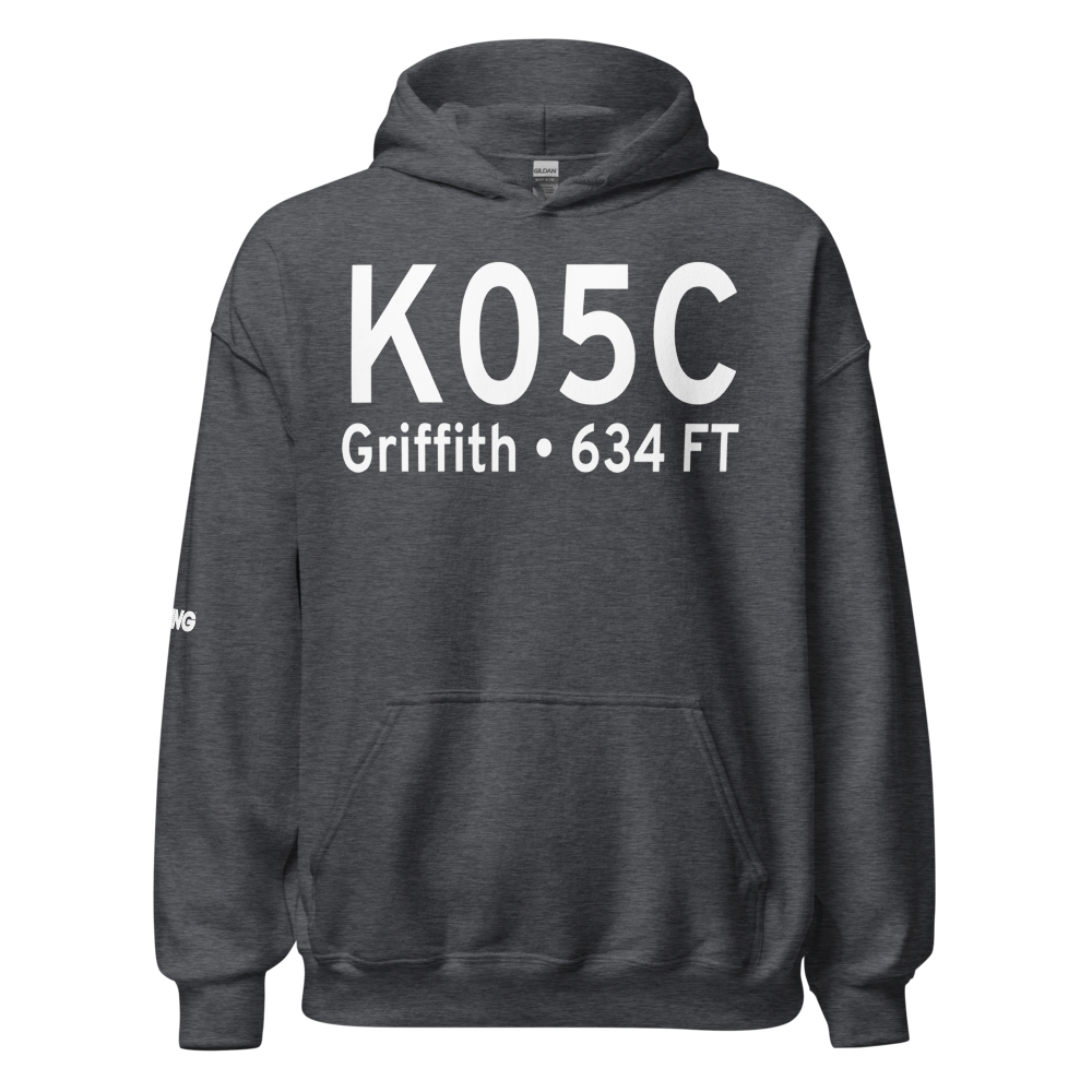 Griffith-Merrillville Airport (K05C) ICAO Hoodie Sweatshirt 