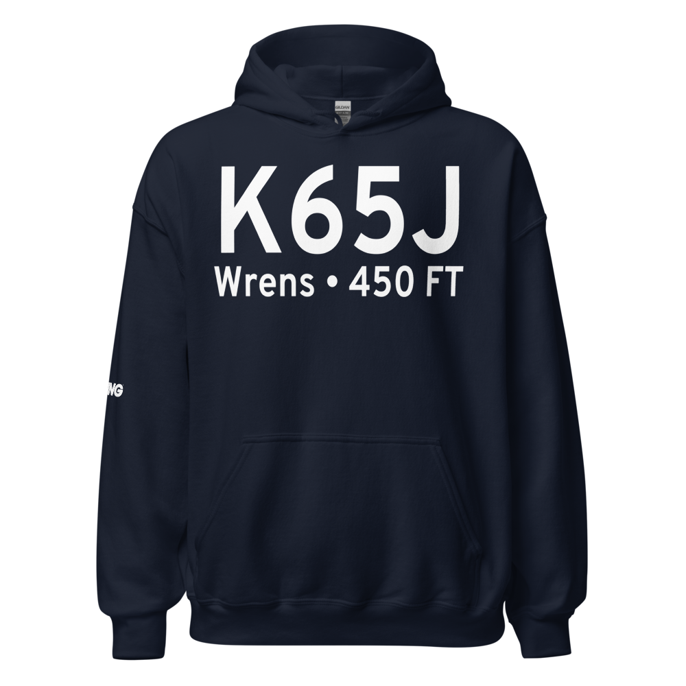 Wrens Memorial Airport (K65J) ICAO Hoodie Sweatshirt 