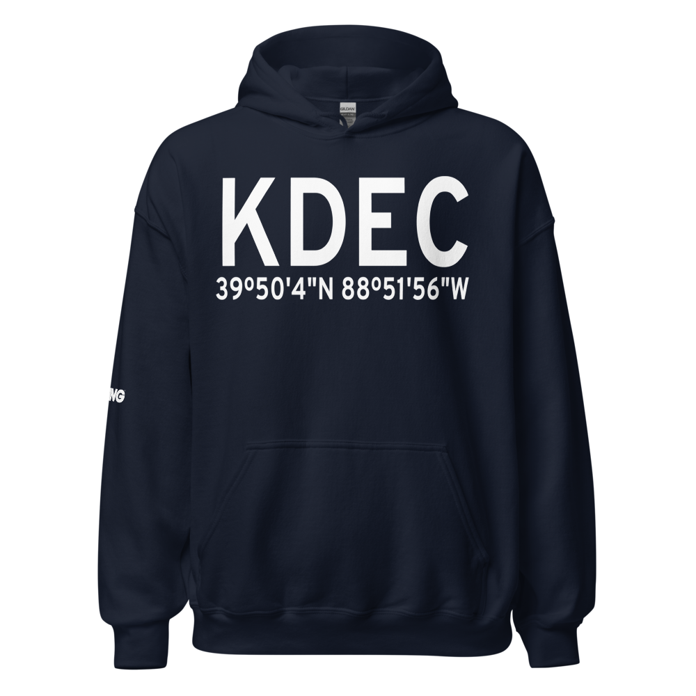 Decatur Airport (KDEC) ICAO Hoodie Sweatshirt 