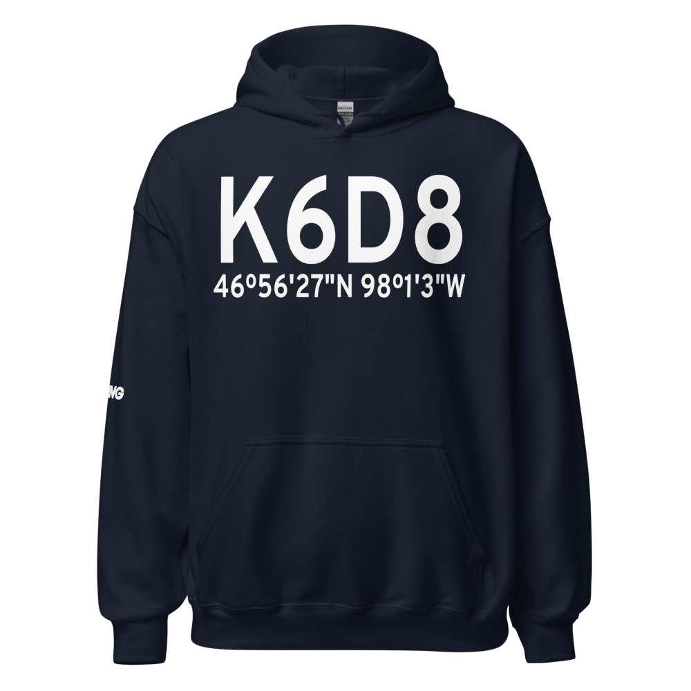 Barnes County Municipal Airport (K6D8) ICAO Hoodie Sweatshirt 