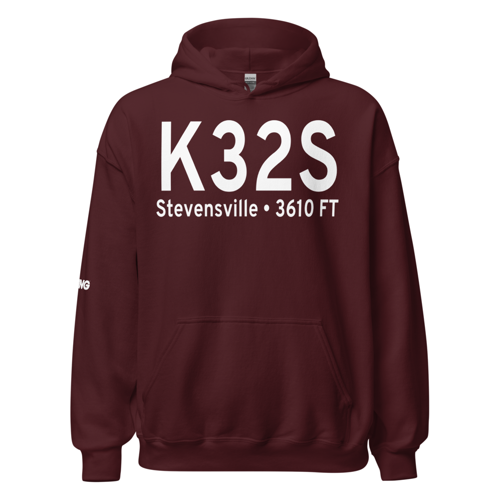 Stevensville Airport (K32S) ICAO Hoodie Sweatshirt 