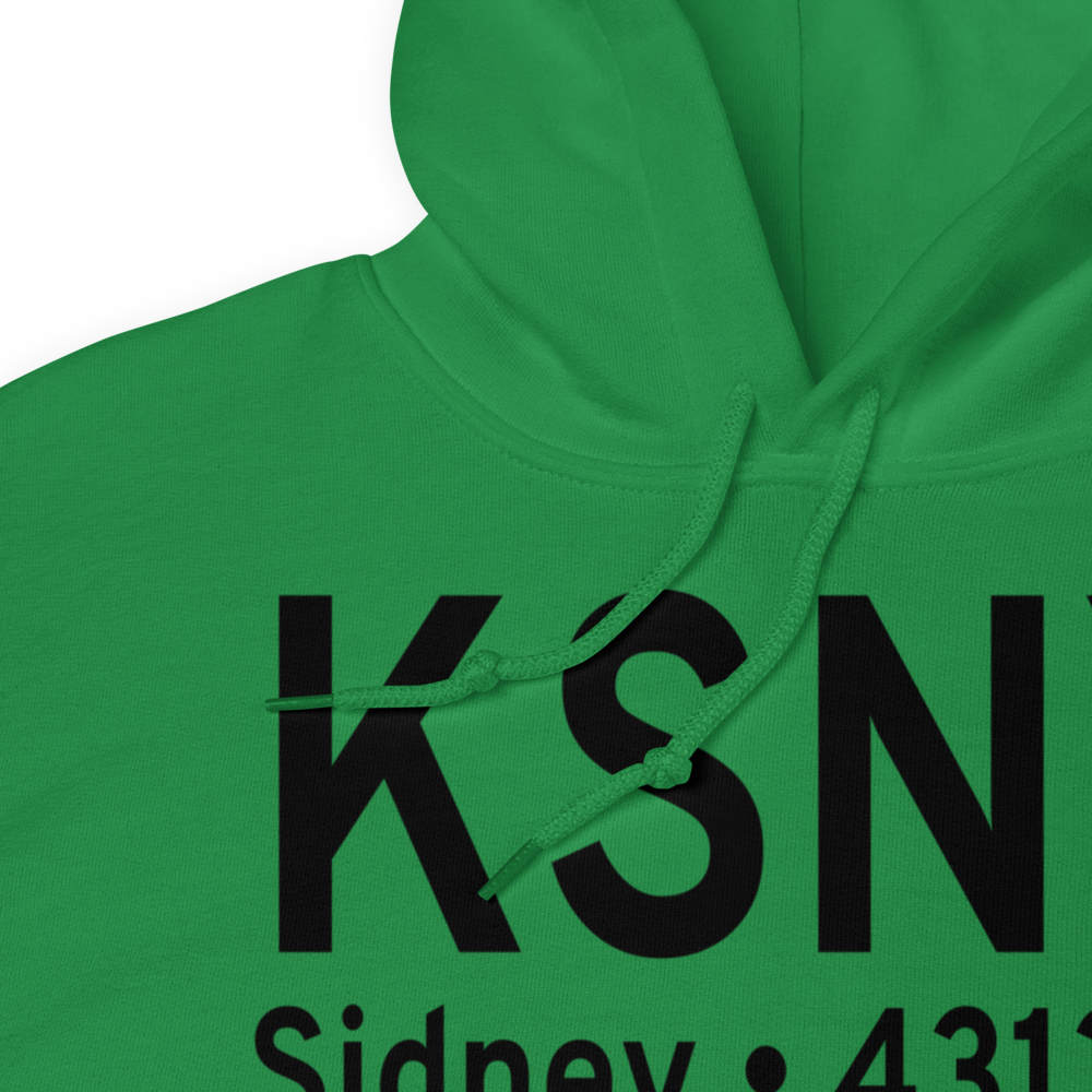 Sidney Municipal-Lloyd W Carr Field (KSNY) ICAO Hoodie Sweatshirt 
